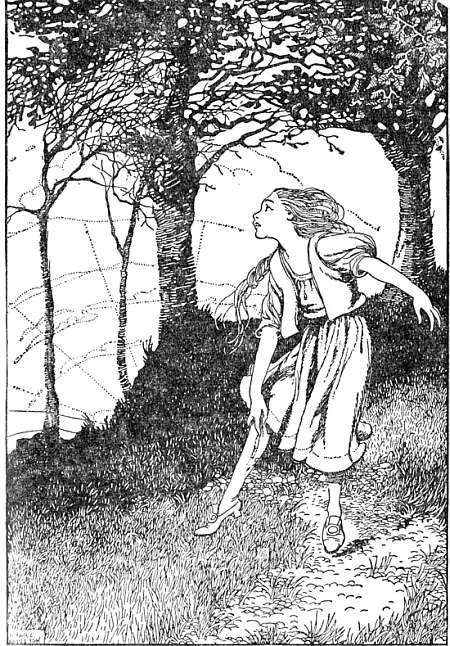 Karen dances uncontrollably through the woods