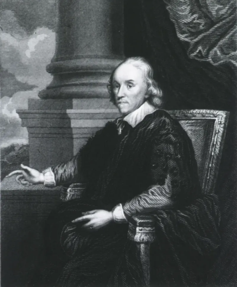 A portrait of William Harvey (1578-1657), the physician credited with discovering the circulation of blood.