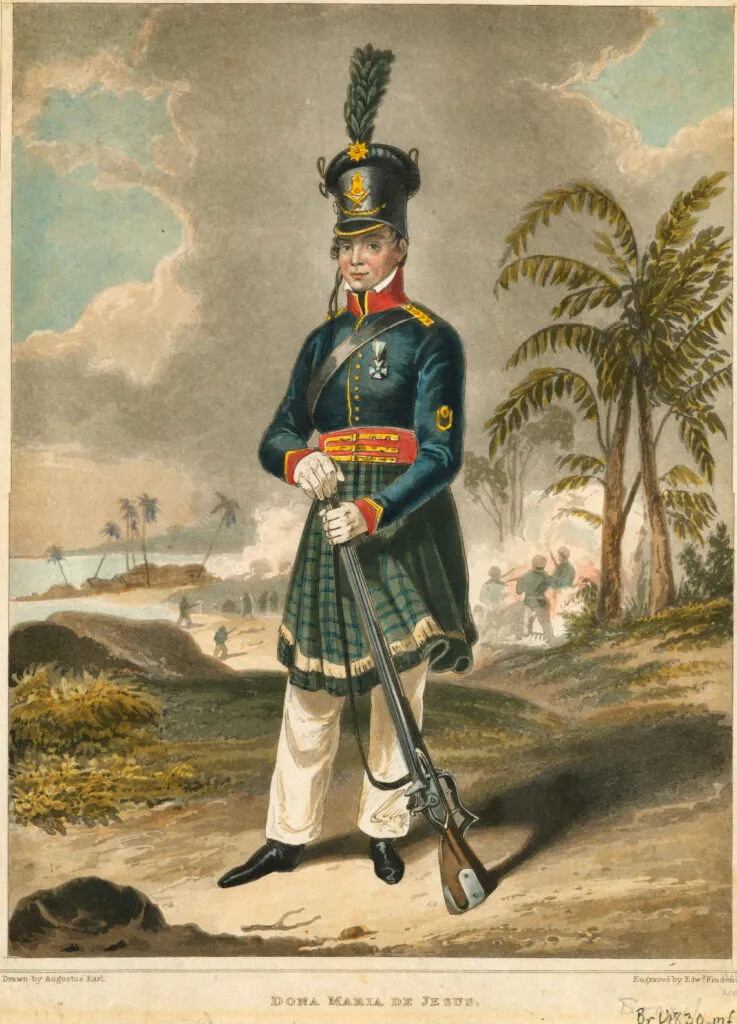 Dona Maria De Jesus by Augustus Earle, showing the military uniform with the skirt (1824)