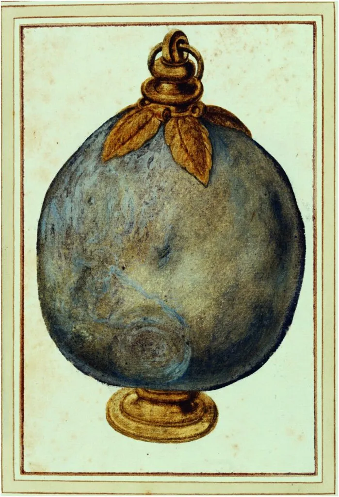 An ornate depiction of an eaglestone.