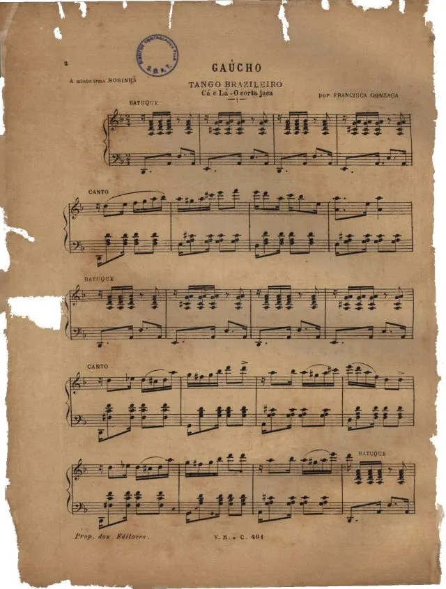 First page of Chiquinha Gonzaga's Gaucho