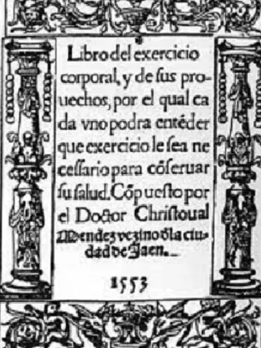 Title page of "Libro del exercicio" by Cristóbal Méndez, 1553.