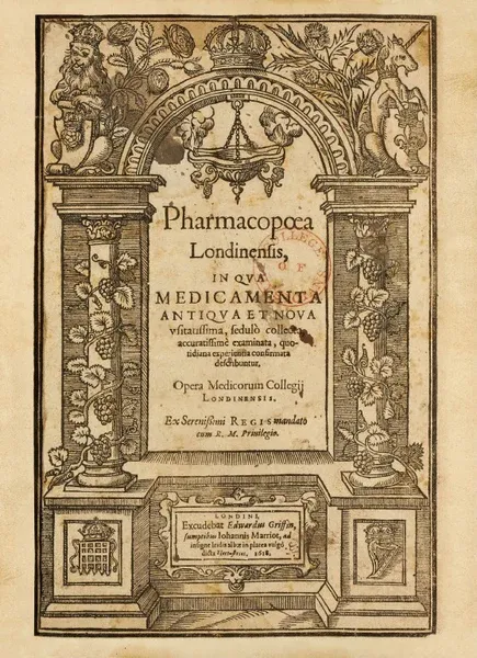 Cover of the 1618 edition of the Pharmacopea Londinensis.