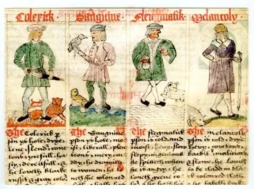 The four temperaments in a 1533 English medical text (Yale University, Harvey Cushing Library)