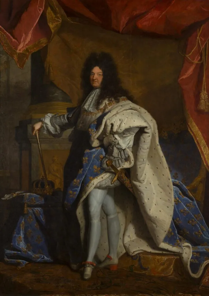 Louis XIV in Coronation Robes, painted by Hyacinthe Rigaud in 1701.