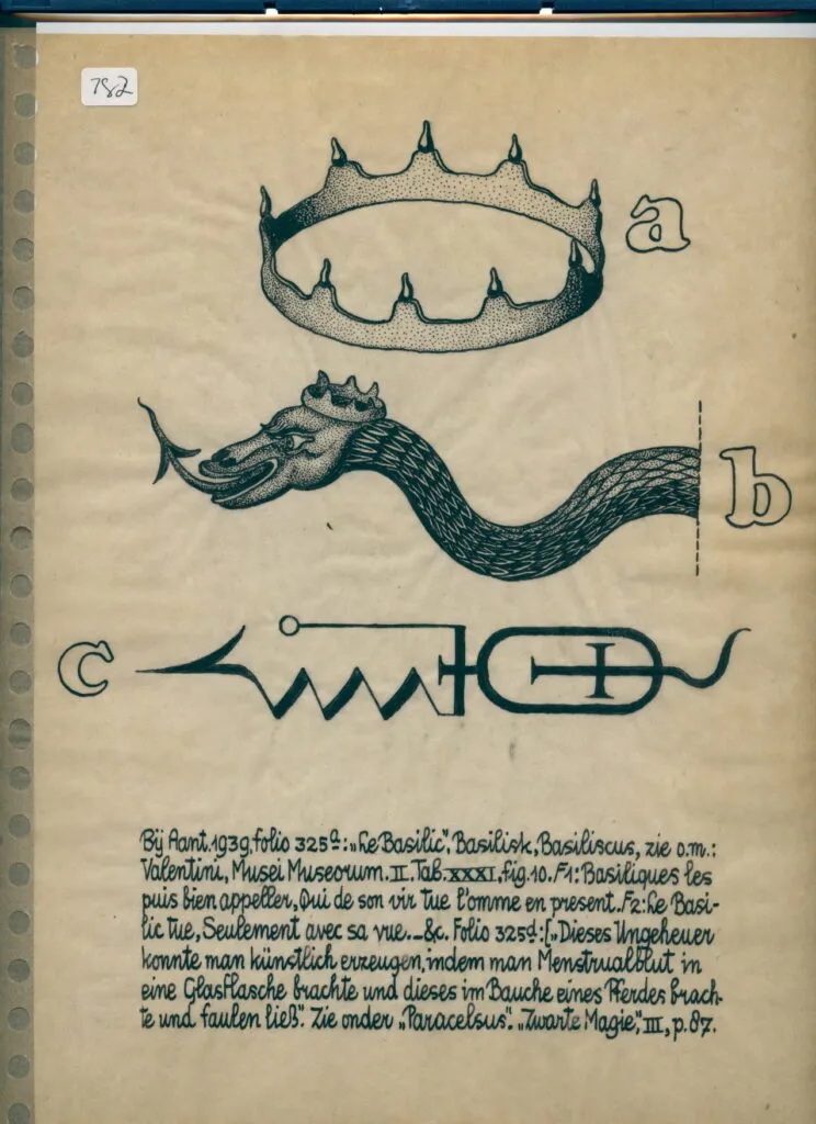 Drawing of a basilisk in Musei Museorum in Michael Bernhard Valentini (1704)