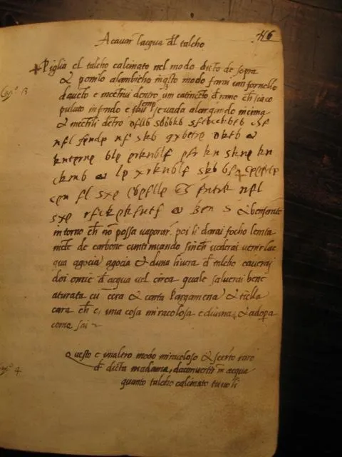 A recipe page from Caterina Sforza's "Experimenti," detailing one of her many formulations for health and beauty.