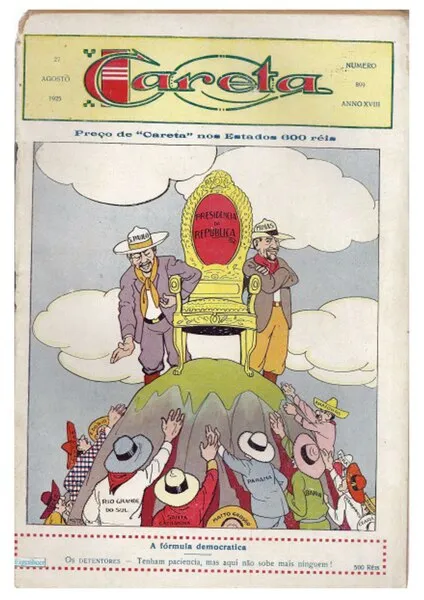 A satirical Caretas magazine cover critiquing the "coffee and milk politics" of Brazil’s First Republic.