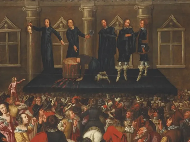 Anonymous Dutch painting depicting the execution of Charles I