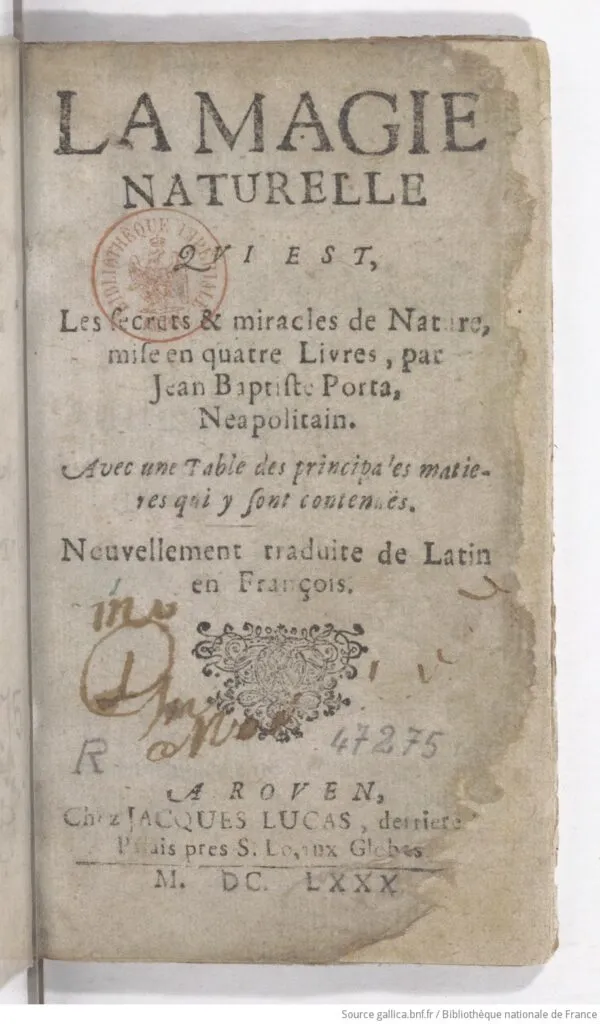 The title page of the 1580 French translation, from which the controversial recipes on virginity and other "secrets of women" were quietly removed to avoid scandal.