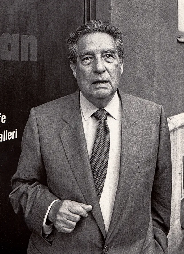 Black and white photograph of Octavio Paz (1914–1998), Mexican poet, diplomat, and Nobel laureate.