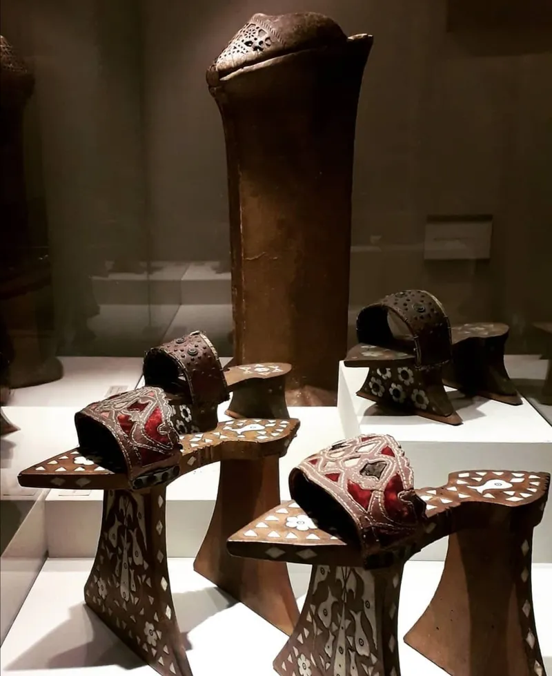 A pair of Venetian chopines, tall platform overshoes from the 16th century