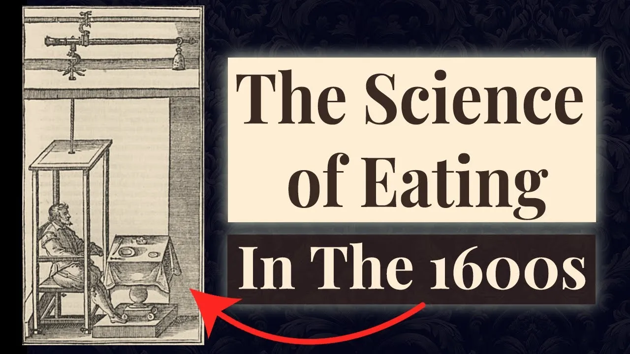 Another illustration of Santorio’s weighing machine, used in early digestion experiments.